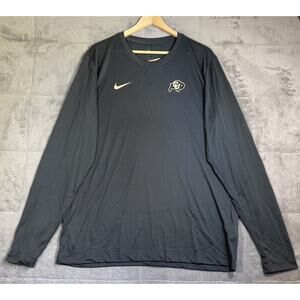 Nike Mens Large Gray Colorado Buffaloes CU Long Sleeve Dri-Fit Performance T NEW